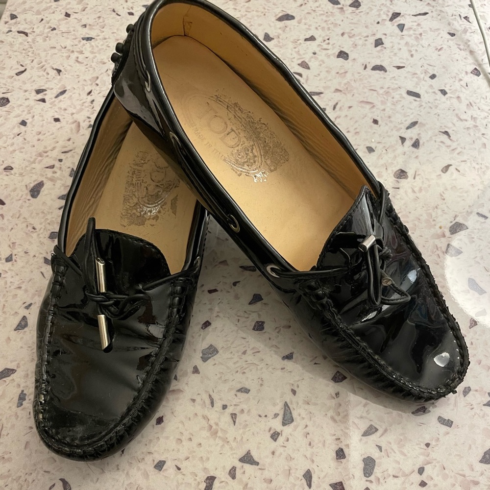 Auth TOD’S Gommini Driving Shoes Black 39.5 9